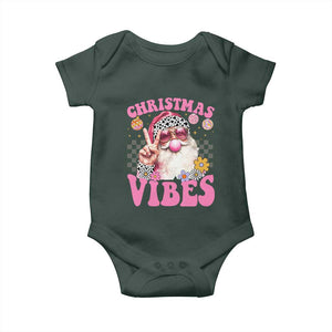 Retro Christmas Santa Baby Onesie Pink Xmas Vibes Groovy Santa Claus Womens Kids Girls Gifts TS10 Print Your Wear