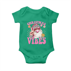 Retro Christmas Santa Baby Onesie Pink Xmas Vibes Groovy Santa Claus Womens Kids Girls Gifts TS10 Irish Green Print Your Wear