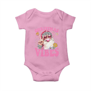 Retro Christmas Santa Baby Onesie Pink Xmas Vibes Groovy Santa Claus Womens Kids Girls Gifts TS10 Light Pink Print Your Wear
