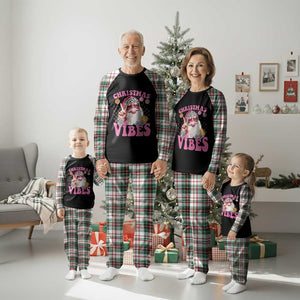 Retro Santa Plaid Pajama Set Pink Xmas Vibes Groovy Santa Claus Womens Kids Girls Gifts TS10 Christmas Plaid Print Your Wear