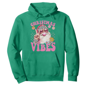 Retro Christmas Santa Hoodie Pink Xmas Vibes Groovy Santa Claus Womens Kids Girls Gifts TS10 Irish Green Print Your Wear