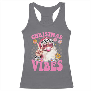 Retro Christmas Santa Racerback Tank Top Pink Xmas Vibes Groovy Santa Claus Womens Kids Girls Gifts TS10 Charcoal Print Your Wear