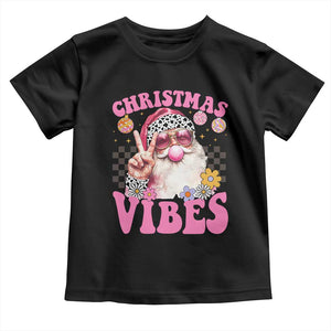 Retro Christmas Santa Toddler T Shirt Pink Xmas Vibes Groovy Santa Claus Womens Kids Girls Gifts TS10 Black Print Your Wear