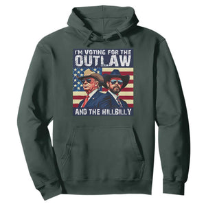 Trump Vance '24 Hoodie Vintage 2024 Flag Outlaw Hillbilly TS10 Dark Forest Green Print Your Wear