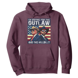 Trump Vance '24 Hoodie Vintage 2024 Flag Outlaw Hillbilly TS10 Maroon Print Your Wear