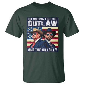 Trump Vance '24 T Shirt Vintage 2024 Flag Outlaw Hillbilly TS10 Dark Forest Green Print Your Wear