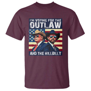 Trump Vance '24 T Shirt Vintage 2024 Flag Outlaw Hillbilly TS10 Maroon Print Your Wear