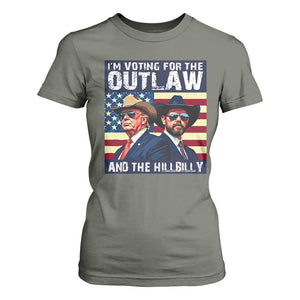 Trump Vance '24 T Shirt For Women Vintage 2024 Flag Outlaw Hillbilly TS10 Military Green Print Your Wear