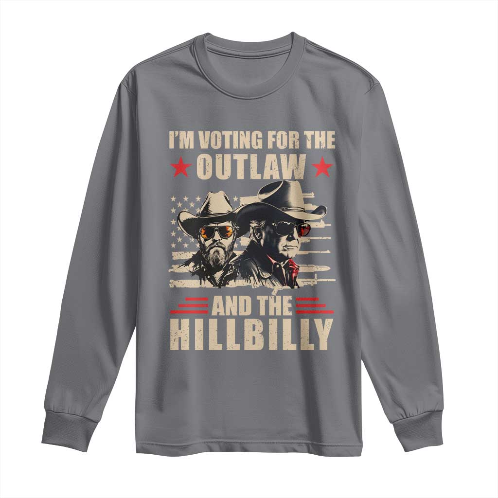 Trump Vance 2024 Long Sleeve Shirt Vintage Flag Outlaw Hillbilly '24 TS10 Charcoal Print Your Wear