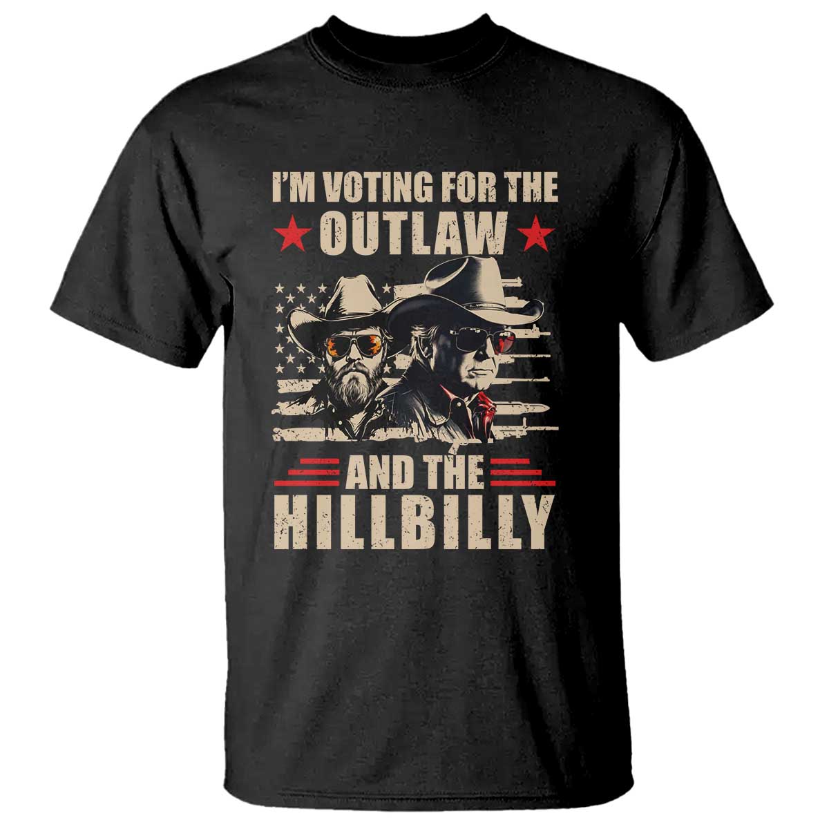 Trump Vance 2024 T Shirt Vintage Flag Outlaw Hillbilly '24 TS10 Black Print Your Wear