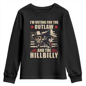 Trump Vance 2024 Youth Sweatshirt Vintage Flag Outlaw Hillbilly '24 TS10 Black Print Your Wear