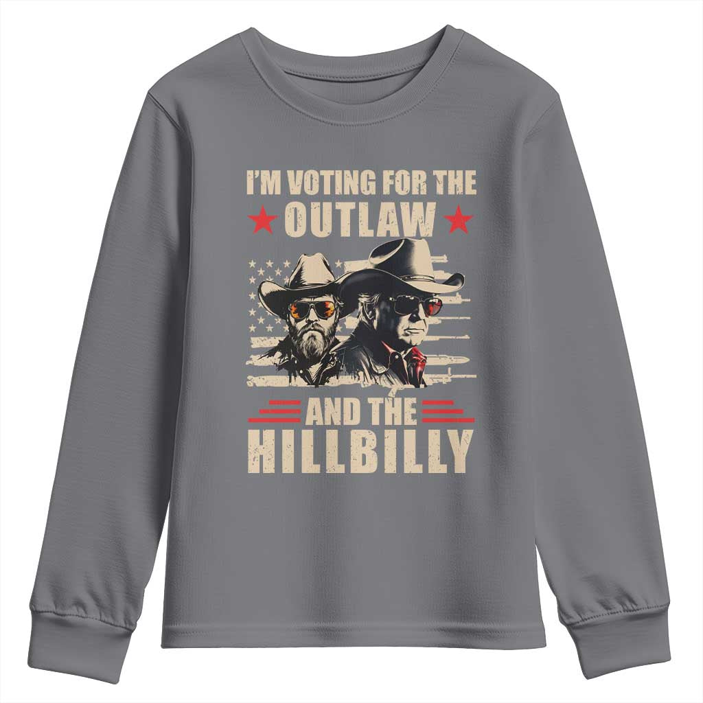 Trump Vance 2024 Youth Sweatshirt Vintage Flag Outlaw Hillbilly '24 TS10 Charcoal Print Your Wear