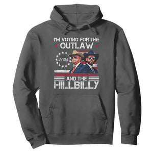 Trump Vance '24 Hoodie Trump I'm Voting For The Outlaw And Hillbilly TS10 Dark Heather Print Your Wear