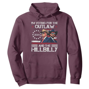 Trump Vance '24 Hoodie Trump I'm Voting For The Outlaw And Hillbilly TS10 Maroon Print Your Wear