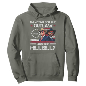 Trump Vance '24 Hoodie Trump I'm Voting For The Outlaw And Hillbilly TS10 Military Green Print Your Wear