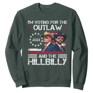 Trump Vance '24 Sweatshirt Trump I'm Voting For The Outlaw And Hillbilly TS10 Dark Forest Green Print Your Wear