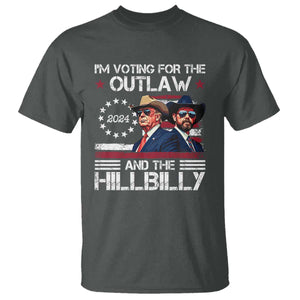 Trump Vance '24 T Shirt Trump I'm Voting For The Outlaw And Hillbilly TS10 Dark Heather Print Your Wear