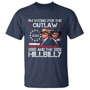 Trump Vance '24 T Shirt Trump I'm Voting For The Outlaw And Hillbilly TS10 Navy Print Your Wear