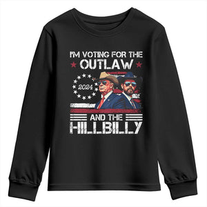 Trump Vance '24 Youth Sweatshirt Trump I'm Voting For The Outlaw And Hillbilly TS10 Black Print Your Wear