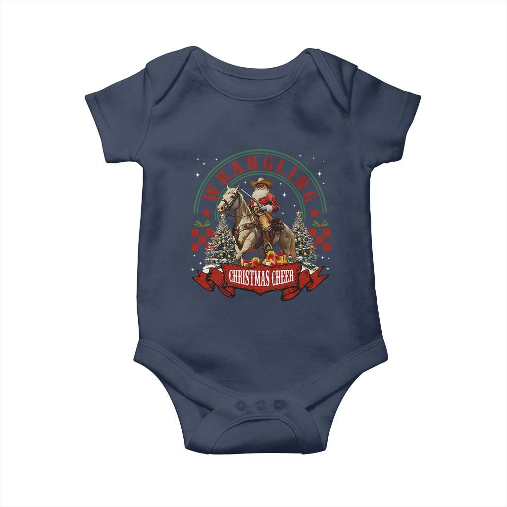 Western Christmas Baby Onesie Howdy Country Christmas Horse Xmas Cheer TS10 Navy Print Your Wear