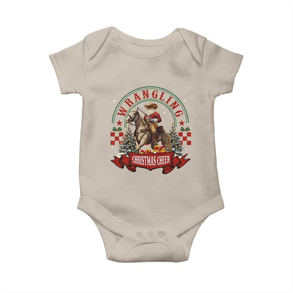 Western Christmas Baby Onesie Howdy Country Christmas Horse Xmas Cheer TS10 Sand Print Your Wear