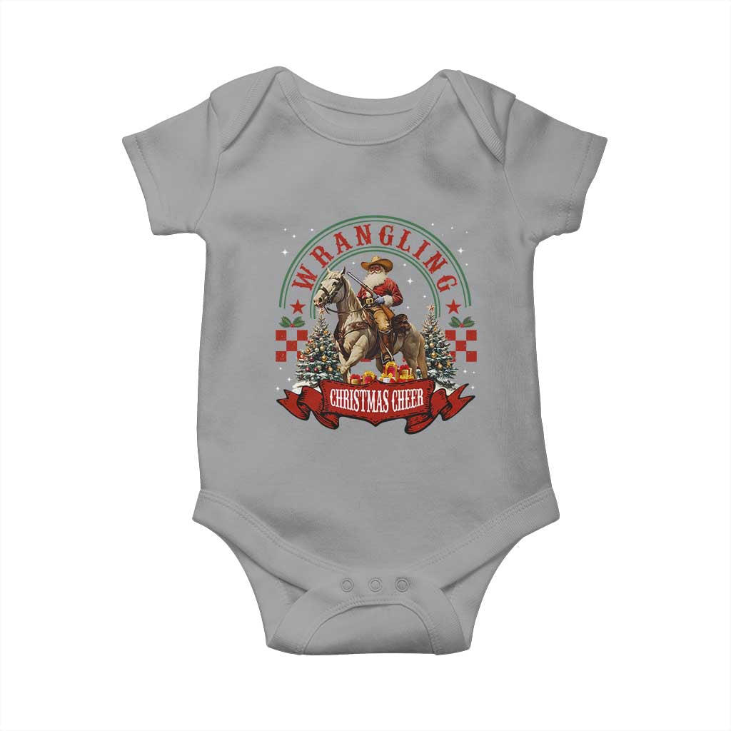 Western Christmas Baby Onesie Howdy Country Christmas Horse Xmas Cheer TS10 Sport Gray Print Your Wear
