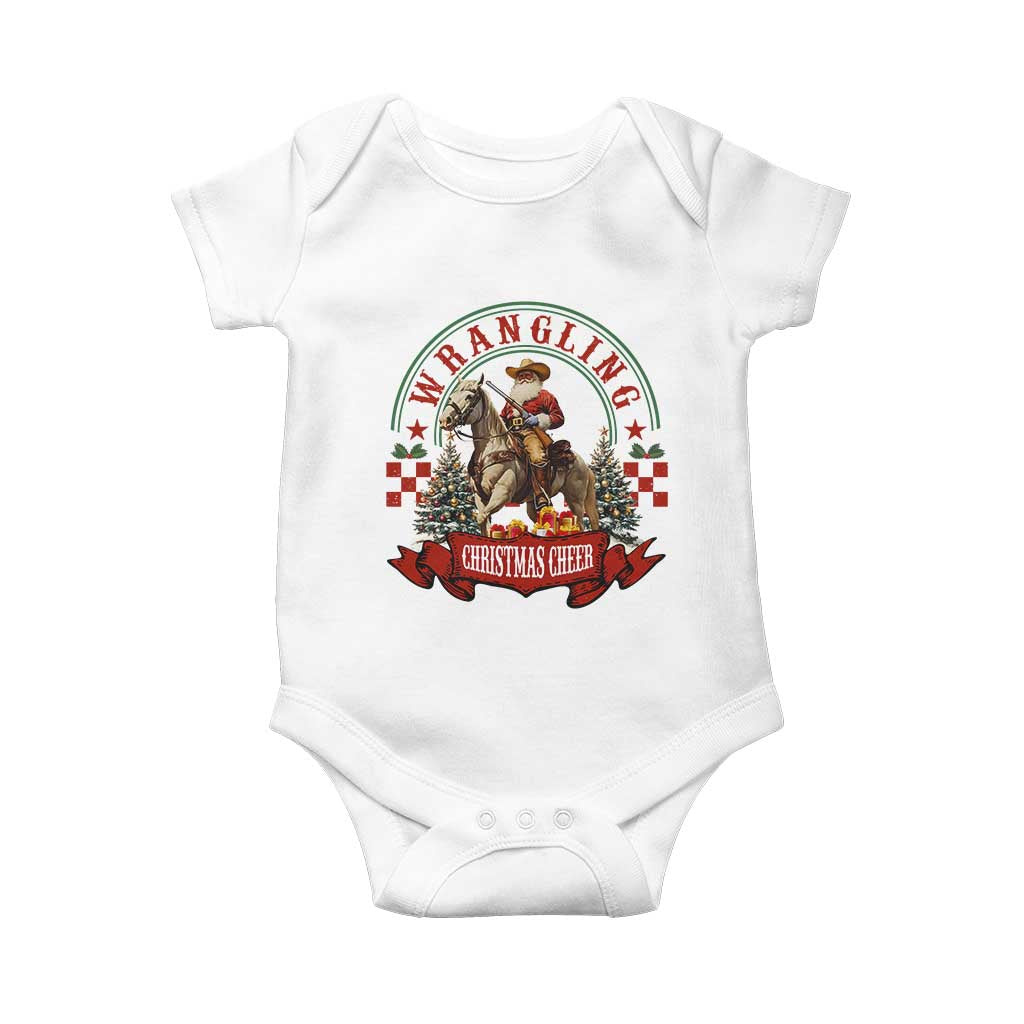 Western Christmas Baby Onesie Howdy Country Christmas Horse Xmas Cheer TS10 White Print Your Wear