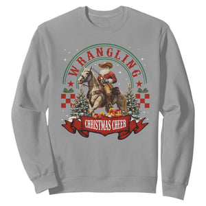 Western Christmas Sweatshirt Howdy Country Christmas Horse Xmas Cheer TS10 Sport Gray Print Your Wear