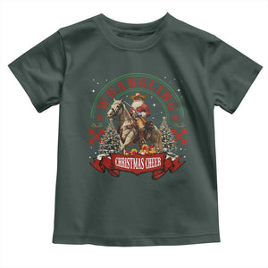 Western Christmas Toddler T Shirt Howdy Country Christmas Horse Xmas Cheer TS10 Dark Forest Green Print Your Wear