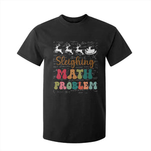 Math Teacher Christmas T Shirt For Kid Sleighing Math Problem Xmas Gift TS10 Black Print Your Wear