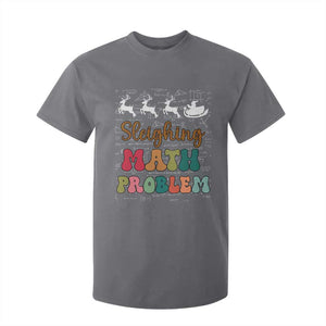 Math Teacher Christmas T Shirt For Kid Sleighing Math Problem Xmas Gift TS10 Charcoal Print Your Wear