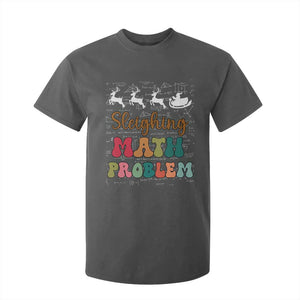 Math Teacher Christmas T Shirt For Kid Sleighing Math Problem Xmas Gift TS10 Dark Heather Print Your Wear