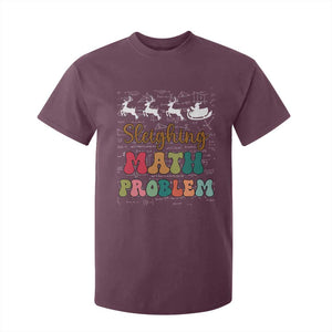 Math Teacher Christmas T Shirt For Kid Sleighing Math Problem Xmas Gift TS10 Maroon Print Your Wear