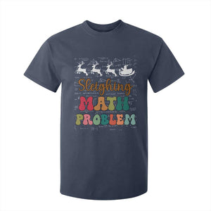 Math Teacher Christmas T Shirt For Kid Sleighing Math Problem Xmas Gift TS10 Navy Print Your Wear