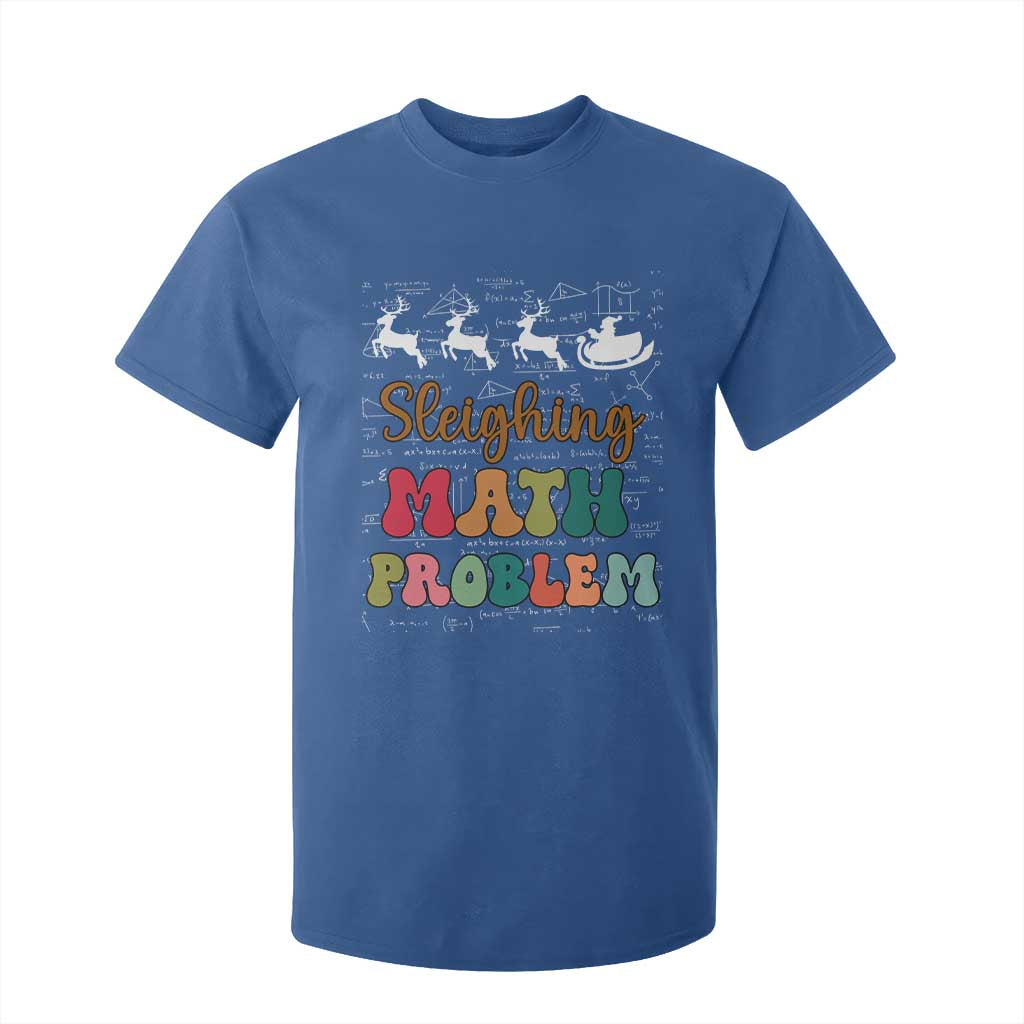 Math Teacher Christmas T Shirt For Kid Sleighing Math Problem Xmas Gift TS10 Royal Blue Print Your Wear