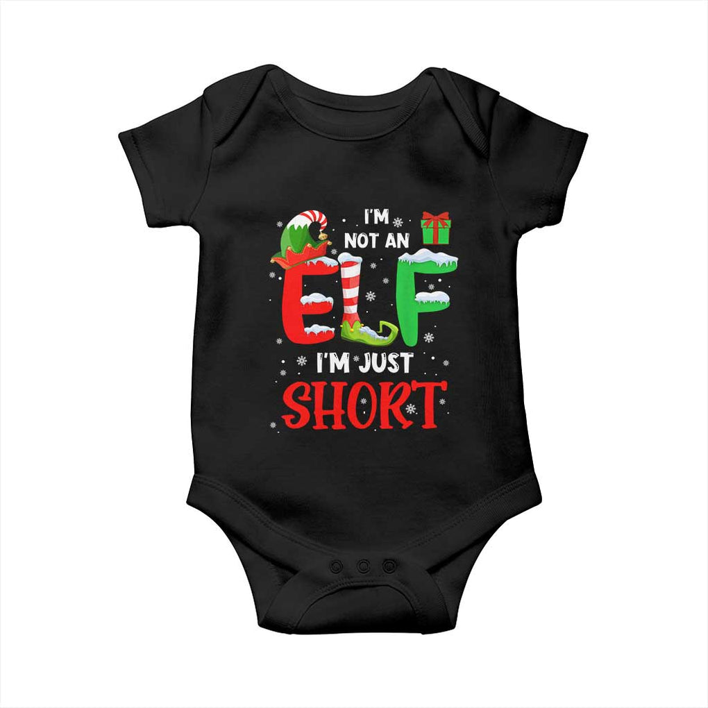 Funny Christmas Baby Onesie I'm Not An Elf Just Short Xmas TS10 Black Print Your Wear