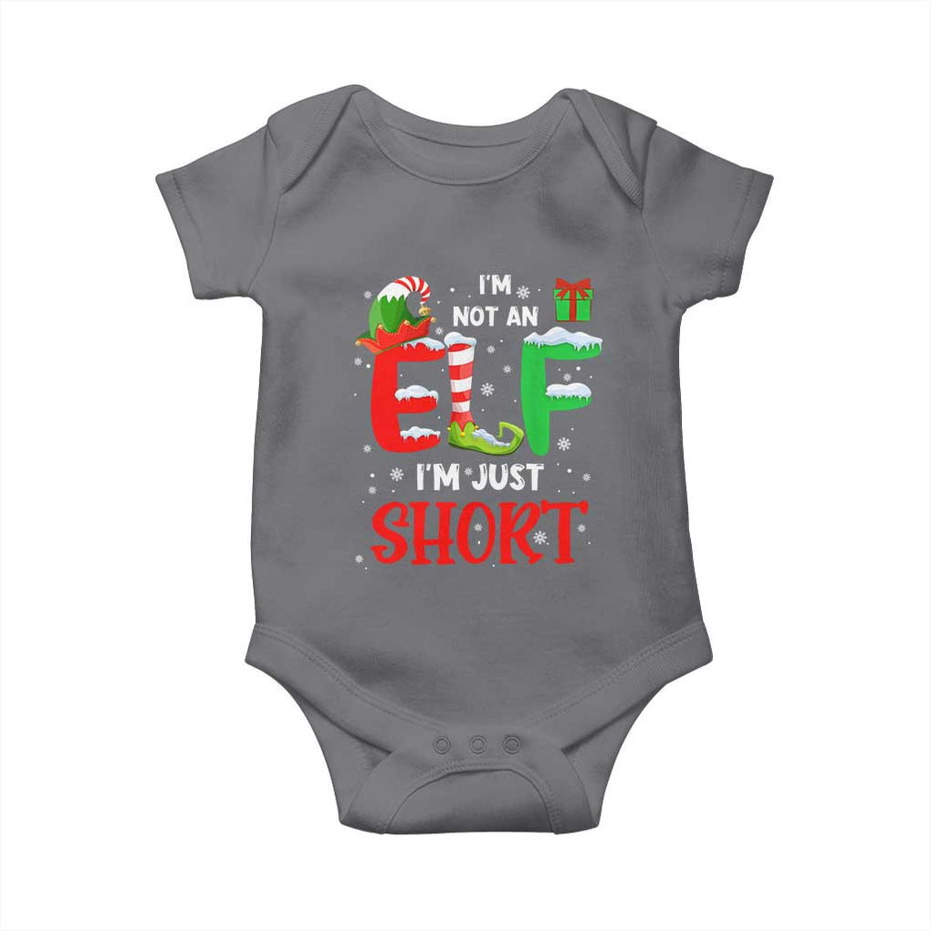Funny Christmas Baby Onesie I'm Not An Elf Just Short Xmas TS10 Charcoal Print Your Wear