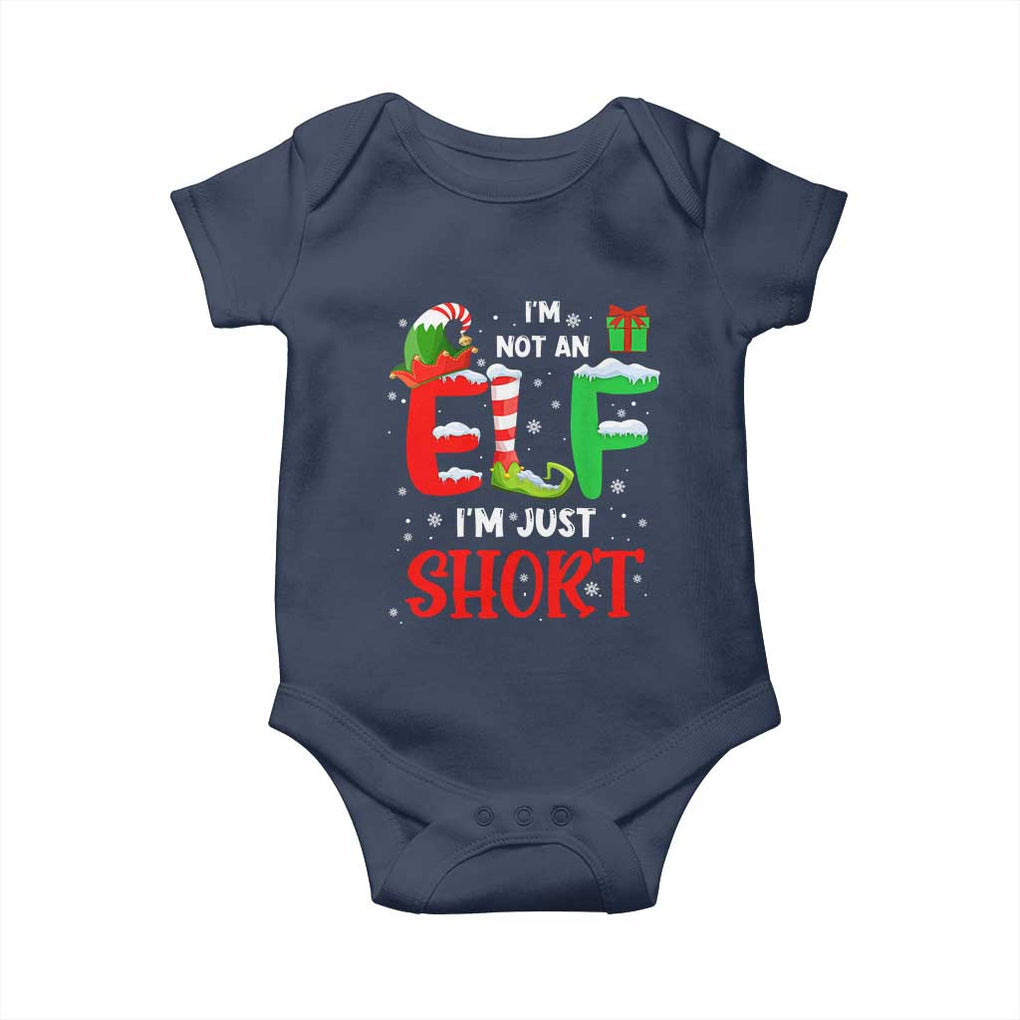 Funny Christmas Baby Onesie I'm Not An Elf Just Short Xmas TS10 Navy Print Your Wear