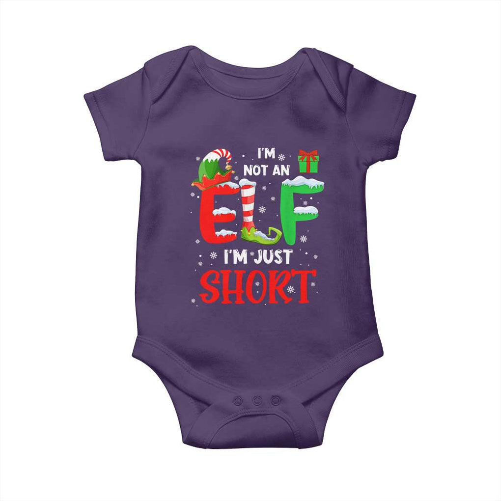 Funny Christmas Baby Onesie I'm Not An Elf Just Short Xmas TS10 Purple Print Your Wear