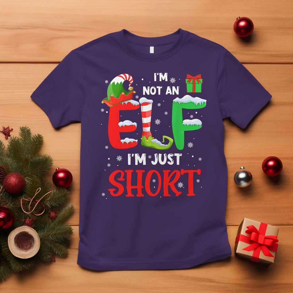 Funny Christmas T Shirt I'm Not An Elf Just Short Xmas TS10 Purple Print Your Wear
