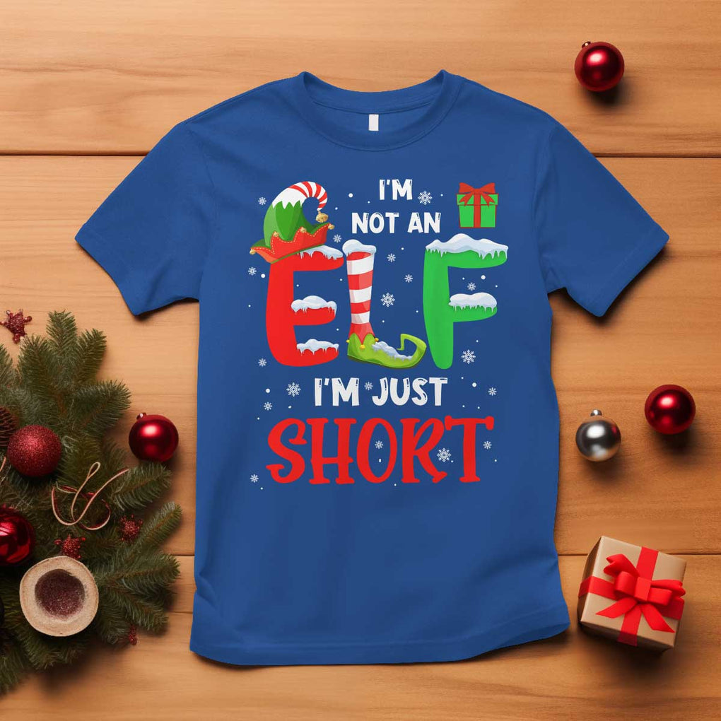 Funny Christmas T Shirt I'm Not An Elf Just Short Xmas TS10 Royal Blue Print Your Wear