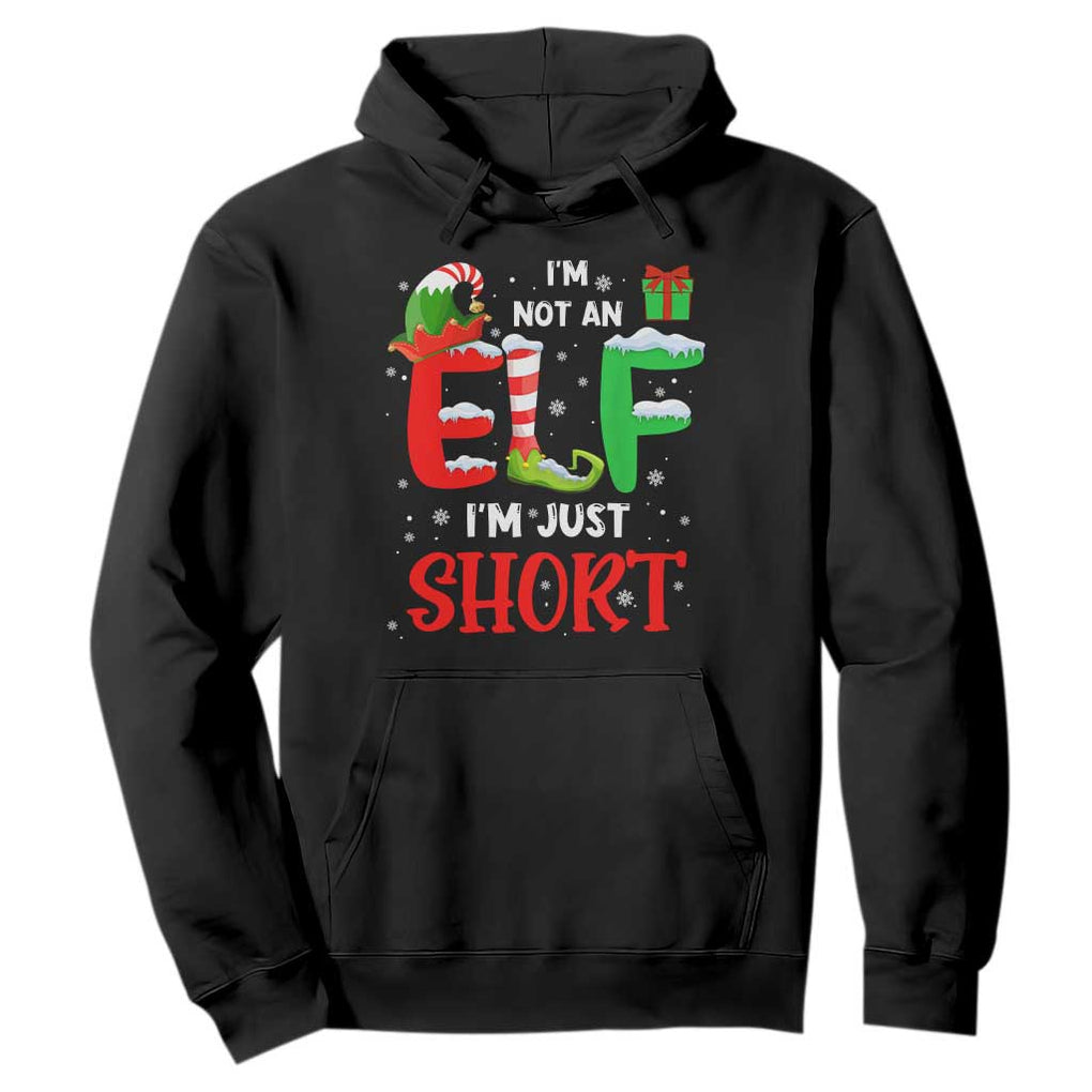 Funny Christmas Hoodie I'm Not An Elf Just Short Xmas TS10 Black Print Your Wear