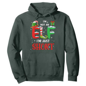 Funny Christmas Hoodie I'm Not An Elf Just Short Xmas TS10 Dark Forest Green Print Your Wear
