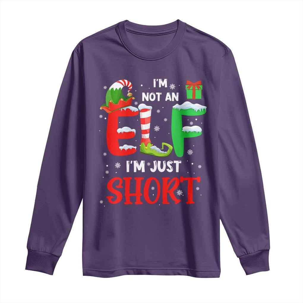 Funny Christmas Long Sleeve Shirt I'm Not An Elf Just Short Xmas TS10 Purple Print Your Wear
