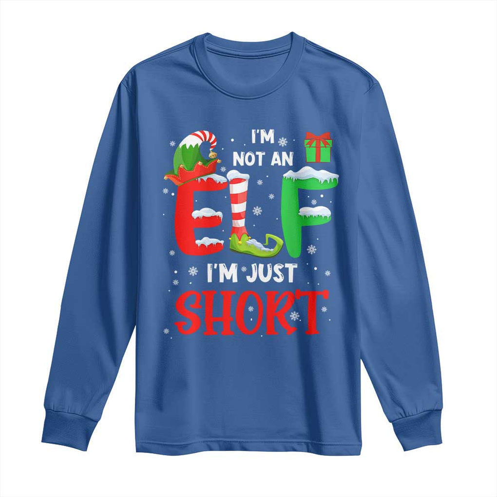 Funny Christmas Long Sleeve Shirt I'm Not An Elf Just Short Xmas TS10 Royal Blue Print Your Wear