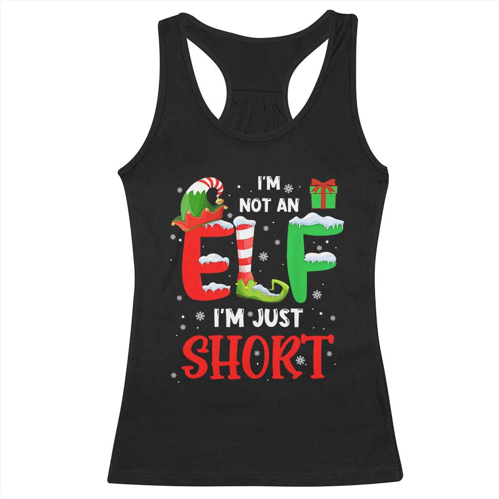 Funny Christmas Racerback Tank Top I'm Not An Elf Just Short Xmas TS10 Black Print Your Wear