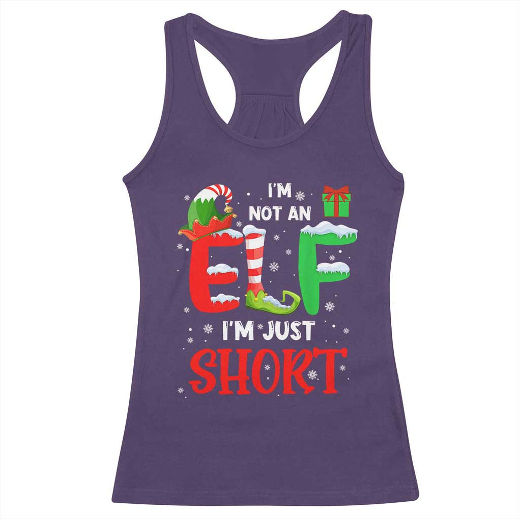Funny Christmas Racerback Tank Top I'm Not An Elf Just Short Xmas TS10 Purple Print Your Wear