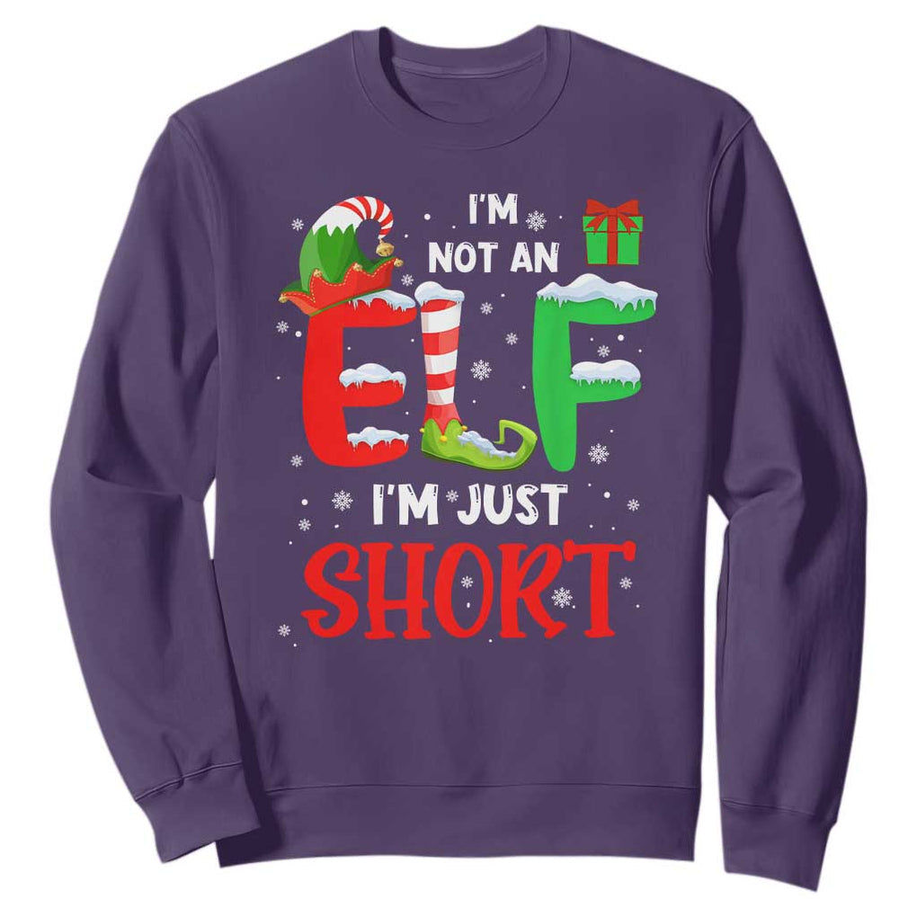 Funny Christmas Sweatshirt I'm Not An Elf Just Short Xmas TS10 Purple Print Your Wear