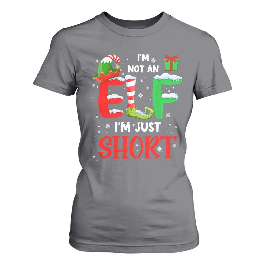 Funny Christmas T Shirt For Women I'm Not An Elf Just Short Xmas TS10 Charcoal Print Your Wear