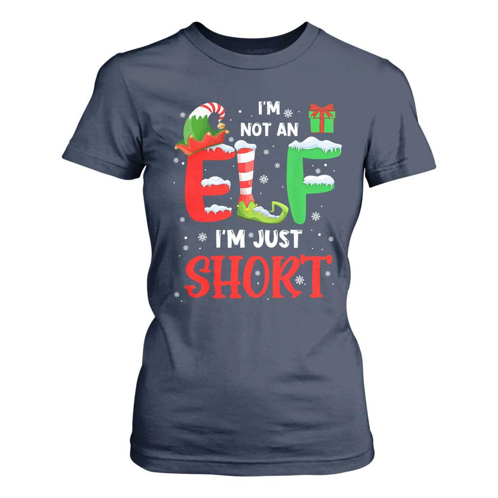 Funny Christmas T Shirt For Women I'm Not An Elf Just Short Xmas TS10 Navy Print Your Wear